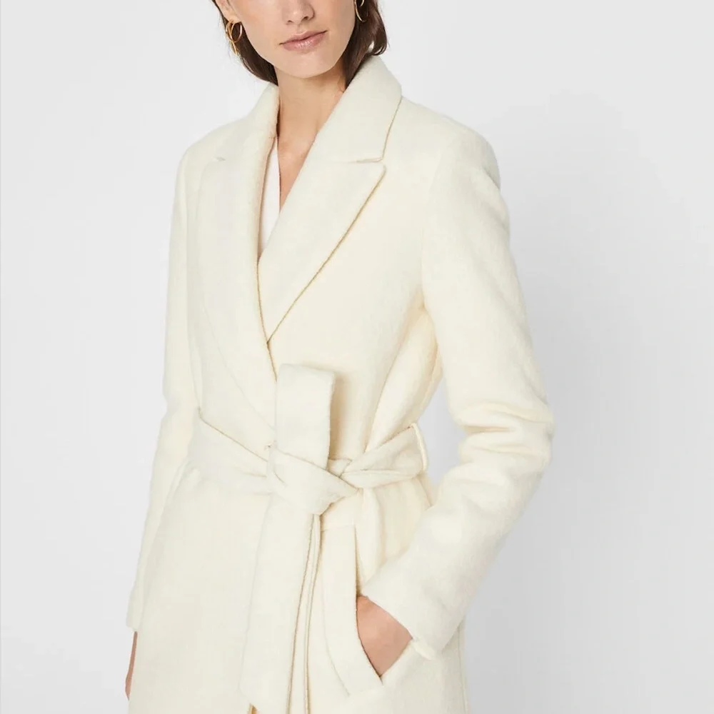 Slim Belted Coat - New With Tags - NEVER WORN - White - Picture 3 of 5